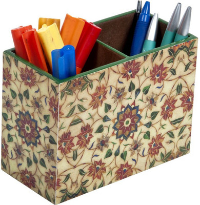 

Decor Studio 2 Compartments MDF Wood Table Organizer(Beige)