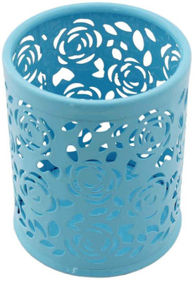 

Aarav International 1 Compartments Metal Pen stand(Blue)