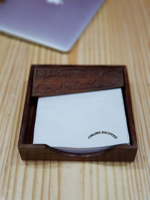 

Onlineshoppee 1 Compartments Wood Holder(Brown)