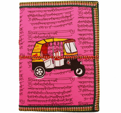 Purpledip Handmade Paper Journal with Thread Closure 'Road Warrior' Book-size Diary Unruled 48 Pages(Multicolor)