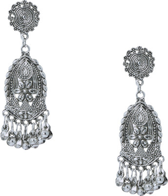 Shining Jewel 925 Antique Silver Oxidised Brass Dangle Earring available at flipkart for Rs.331
