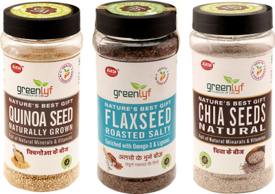 

Jiwesh Quinoa Seeds, Chia Seeds, Roasted Flax Seeds(750 g, Pack of 3)