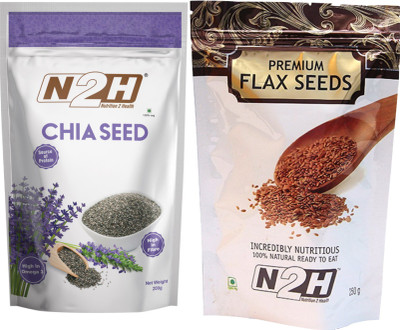 

N2H Chia Seeds, Golden Flax Seeds(450 g, Pack of 2)