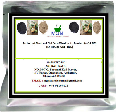 

MGBN Activated Charcoal Gel Face Wash with Bentonite-50 GM (EXTRA 25 GM FREE)(50 g)