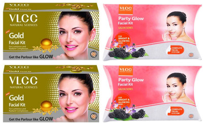 

VLCC Gold and Party Glow Facial Kit Combo 240 g(Set of 2)