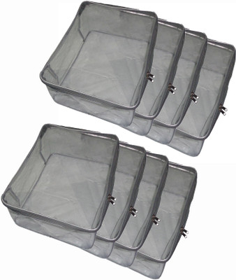 

Funkroo High Quality Pack of 8 pcs Multipurpose Transparent Saree cover Sari Cover Garments Cover For keeping Heavy Saree Keep saree/Suit/Travelling Pouch(Grey)