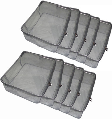 

Funkroo High Quality Pack of 10 pcs Multipurpose Transparent Saree cover Sari Cover Garments Cover For keeping Heavy Saree Keep saree/Suit/Travelling Pouch(Grey)