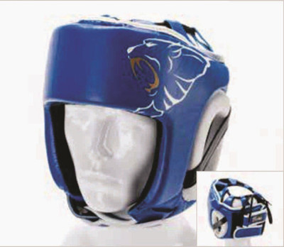 

CARBON CLAW HEAD GUARD LEATHER NO CHEEK Boxing Head Guard(L, Blue)