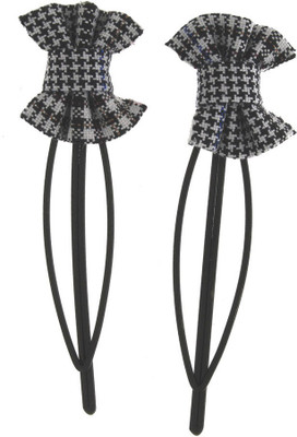 Anuradha Art Jewellery Side Pin Tic Tac Clip(Black)