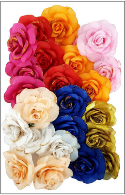 

Fully Rose Hair Flower Clip and Pin Brooch For Women And Girls Hair Clip(Multicolor)