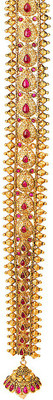 

Voylla Red Meena Flower Southern Trance Jada Billalu Hair Chain(Gold)