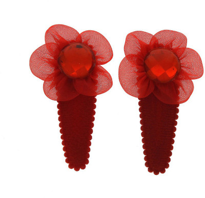 Anuradha Art Jewellery Side Pin Tic Tac Clip(Red)