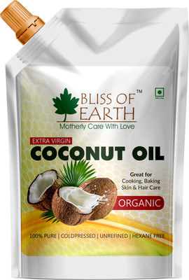 

Bliss of Earth 100% Organic Virgin Coconut Oil | 250ML | Unrefined | Cold Pressed | Hexane Free | Great For Cooking, Hair & Skin | Hair Oil(250 ml)