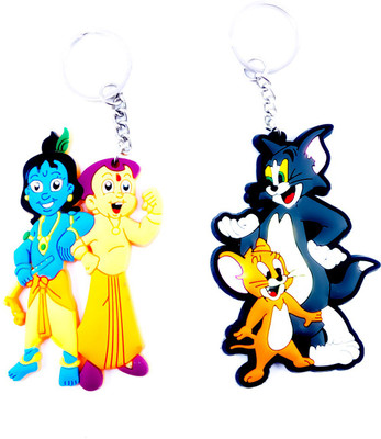 

ShopTop Combo rubber keyring of 2 ( Krishna & Bheem, Tom & jerry ) Key Chain