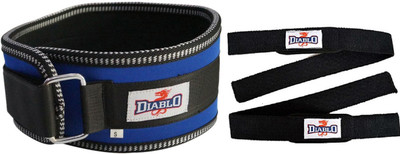 

DIABLO Excellent Back Support Gym Belt Size L Blue With Weight Lifting Bar Straps Combo Pack Gym & Fitness Kit