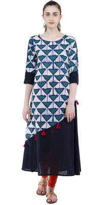 AnjuShree Choice Women Printed A-line Kurta(Blue)