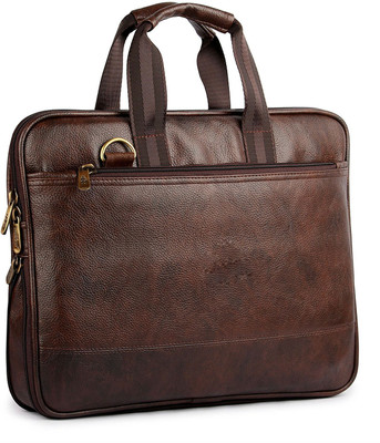 

Creative India Exports 14 inch Expandable Laptop Messenger Bag(Brown), Dark brown