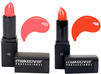 

Makeover Professional Lipstick (Coral-37 , Pink Pout 49)(Multi)