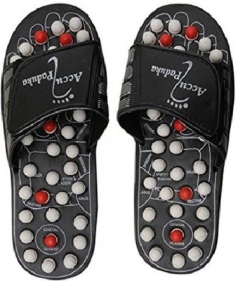 GHK H27_9 Spring Acupressure & Magnetic Therapy Accu Paduka Chappal Slippers Full Body Blood Circulation Size : 9 Massager(Black)