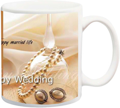 

ME&YOU Gift for Husband/Wife/Mom/Dad/Couples/Lover;best wishing.for a long and happy married life printed Ceramic Mug(325 ml), Multicolor