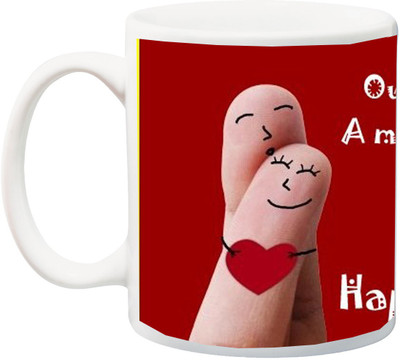 

ME&YOU Gift for Husband/Wife/Mom/Dad/Couples/Lover;Our anniversary is just a momentary celebration but or marriage Is timeless one ,Printed Ceramic Mug(325 ml), Multicolor
