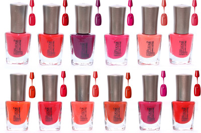

Flickr London Trendy Colors Nail Enamels - Combo Of 12 Pcs (Dark) Red(Pack of 12)