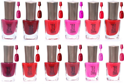 

Flickr London Trendy Colors Nail Enamels - Combo Of 12 Pcs (Matt2) Red, Mahroon, Pink, Orange(Pack of 12)