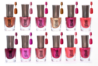 

Flickr London Trendy Colors Nail Enamels - Combo Of 12 Pcs (Light1) pink, purple, golden(Pack of 12)