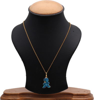 The Sparkle Story Titanium Druzy 26x20mm Gold Plated Pendant Necklace Alloy Chain available at flipkart for Rs.319