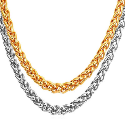 84 OFF on MEENAZ Men Jewellery Valentine Silver Gold Rope Combo