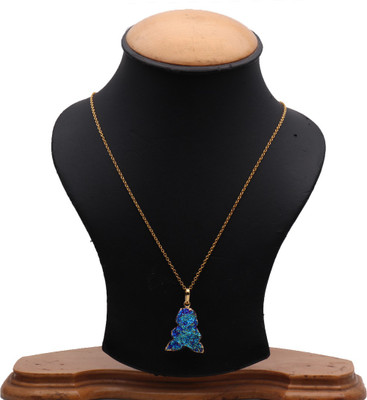 The Sparkle Story Titanium Druzy 28x22mm Gold Plated Pendant Necklace Alloy Necklace available at flipkart for Rs.319