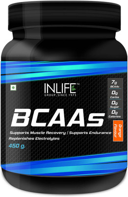 

Inlife BCAA Branched Chain Amino Acids 7 g with L-Glutamine, Citrulline Malate Nutrition Energy Supplements for Men Women - 450 grams BCAA(450 g, Orange)