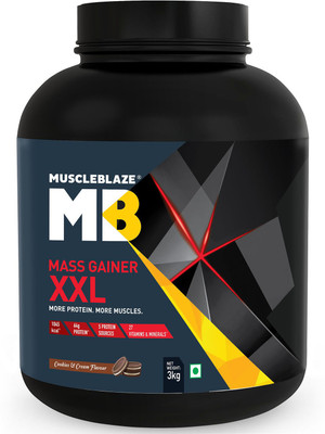 

MuscleBlaze Mass Gainer XXL Weight Gainers/Mass Gainers(3 kg, Cookies & Cream)