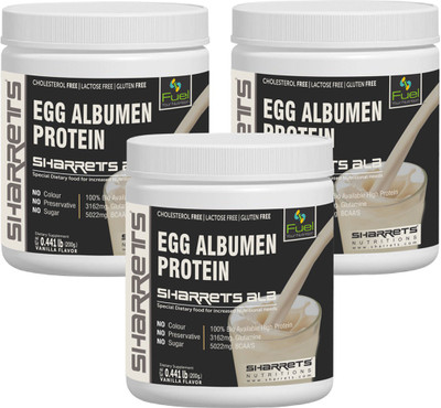

SHARRETS NUTRITIONS NON GMO EGG WHITE (ALBUMEN) PROTEIN - VANILLA FLAVORED 3 X 0.441lb [ Sports Supplements , Energy Drink ] Egg Protein(600 g, Vanilla)