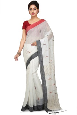 crochetin Self Design Tant Cotton Silk Saree(Multicolor)