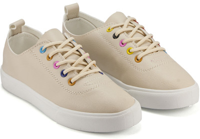 

DeVEE Nevada Multicolor Eyelets Beige Sneakers For Women(Beige