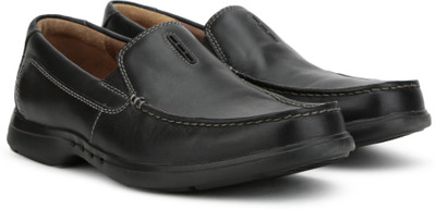 

Clarks Uneasley Twin Black Leather Slip On For Men(Black