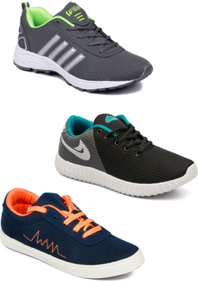 

Asian Men Casual & Running Shoes Combo Pack of 3 Casuals For Men(Multicolor