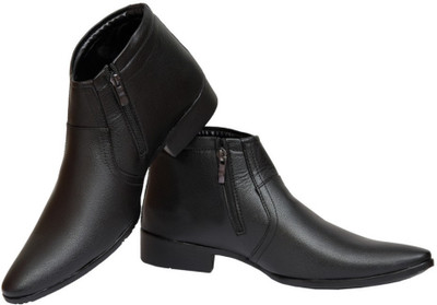 

HOSF Men's Italiano Black Formal Zipper Slip On For Men(Black