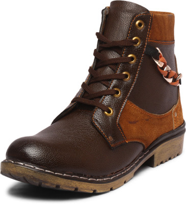 

Style Height Men's Brown & Light Brown Casual Lace-Up Shoes Boots For Men(Brown