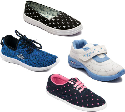 

Asian Women Casual & Running Shoes Combo Pack of 4 Canvas Shoes For Women(Blue, Pink, Multicolor