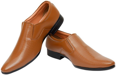 

HOSF Men's Tan Faux leather Formal Slip On For Men(Tan