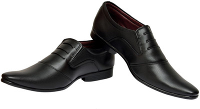 

HOSF Men's Black Formal Slip-on Slip On For Men(Black