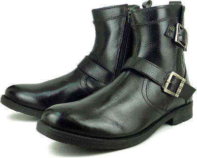 

Ripley Albion Series Genuine Leather Boots For Men(Silver, Black silver