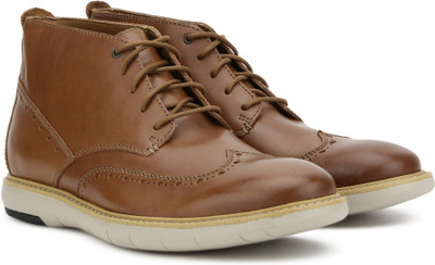

Clarks Flexton Mid Tan Leather Boots For Men(Tan