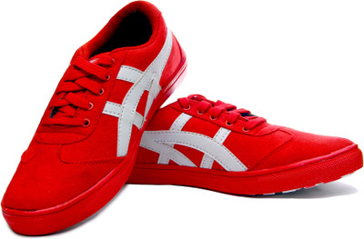 

SLEEPZY Men'sOutdoor/Casual/Canvas/Sneakers/Party wear Shoes Sneakers For Men(Red, White