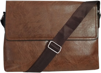 

HALO NATION Boys & Girls Casual Tan Genuine Leather Sling Bag