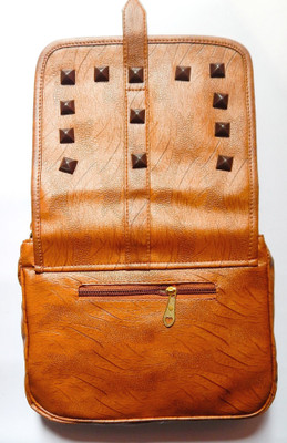 

SCORIA Men & Women Casual Beige, Brown PU, Canvas Sling Bag