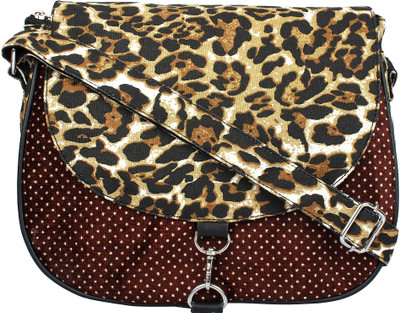 

crafts my dream Girls Brown Cotton Sling Bag