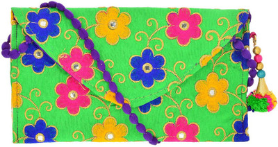 

Misslady Women Casual Green Cotton Sling Bag